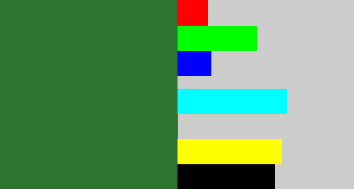 Hex color #2c7430 - darkish green