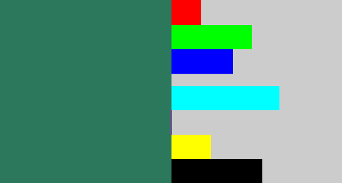 Hex color #2c785d - dark green blue