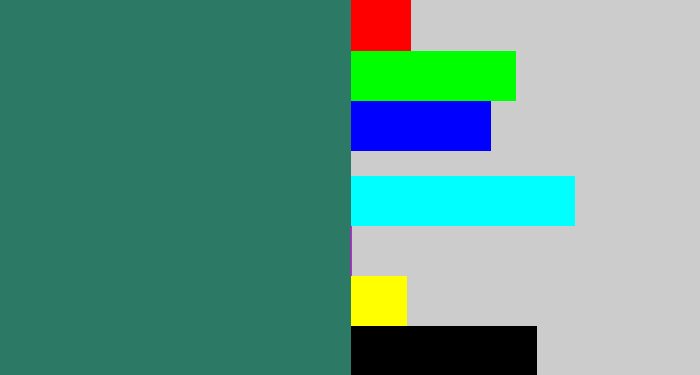 Hex color #2c7966 - blue green