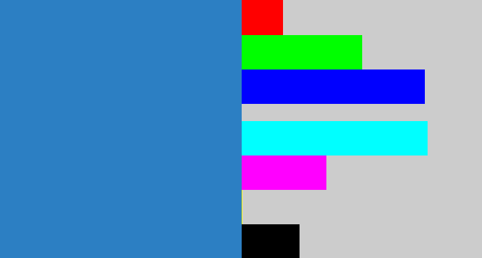 Hex color #2c7fc3 - bluish