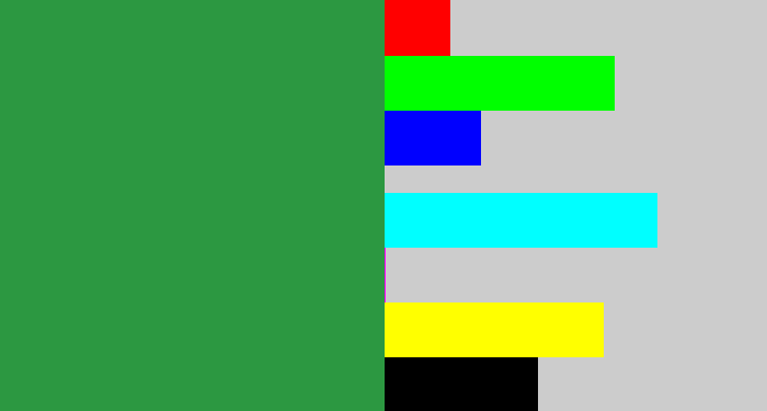 Hex color #2c9841 - medium green