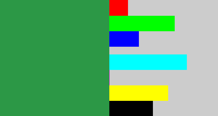 Hex color #2c9846 - medium green