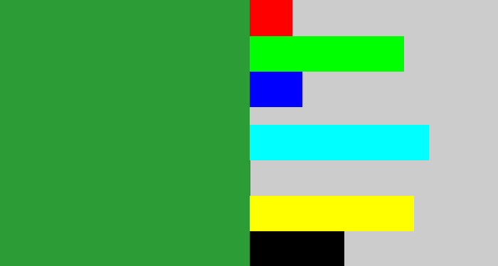Hex color #2c9d36 - medium green