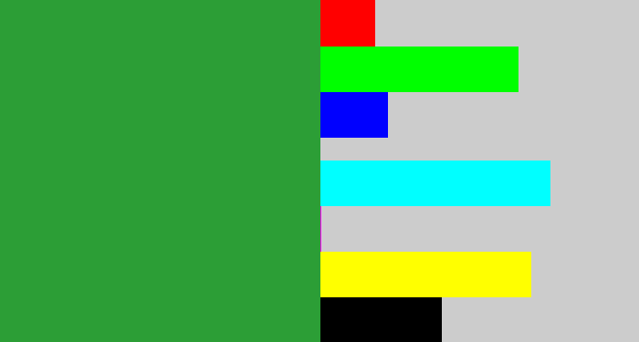 Hex color #2c9e36 - medium green