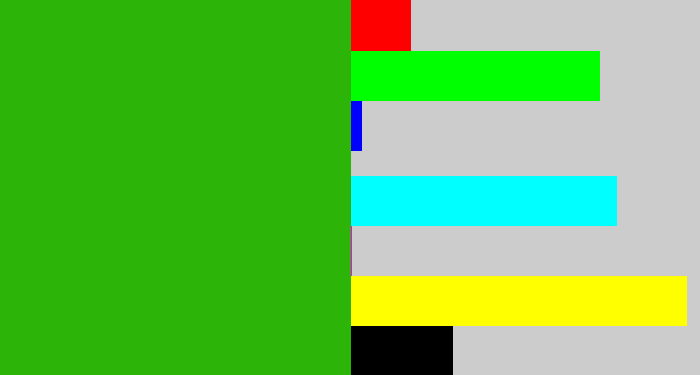 Hex color #2cb408 - green