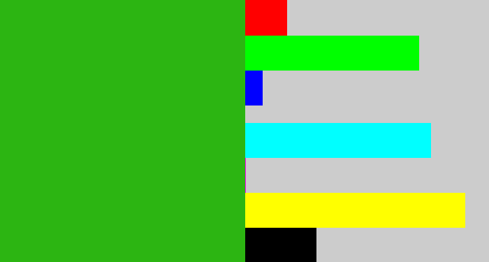 Hex color #2cb512 - green