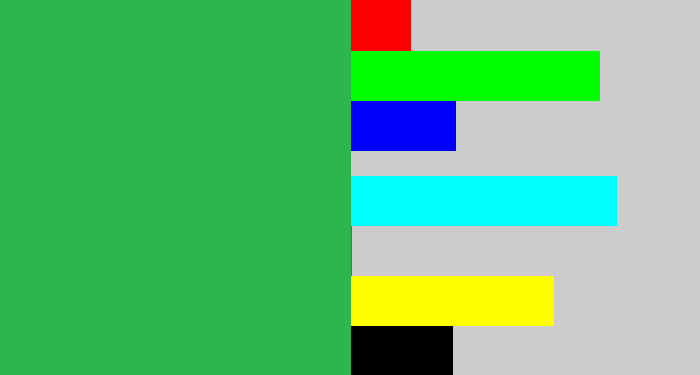 Hex color #2cb64c - medium green