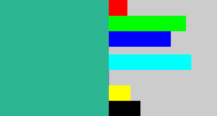 Hex color #2cb691 - greenish teal