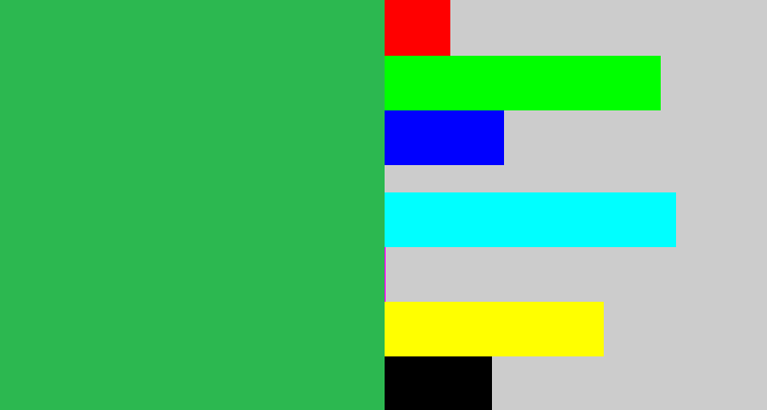 Hex color #2cb850 - medium green