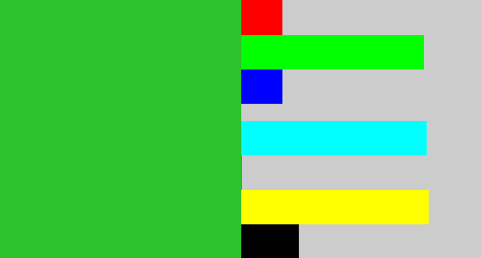 Hex color #2cc22b - green