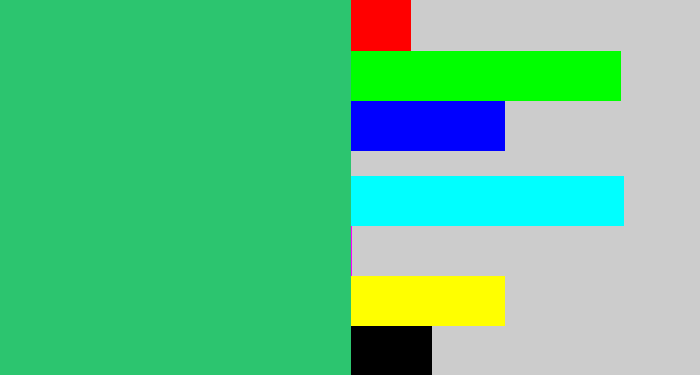 Hex color #2cc56f - algae green
