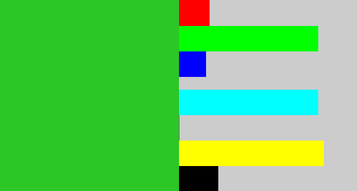 Hex color #2cc626 - green