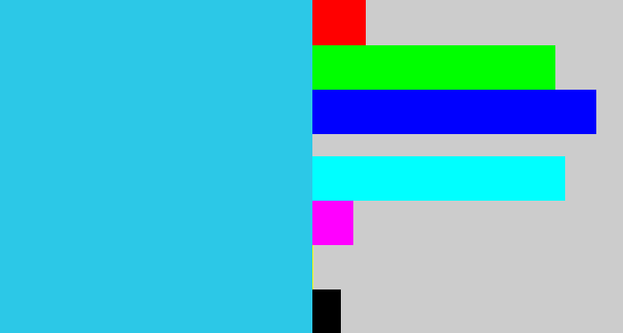 Hex color #2cc8e7 - aqua blue