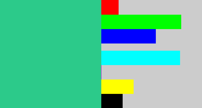 Hex color #2cca8a - greenblue