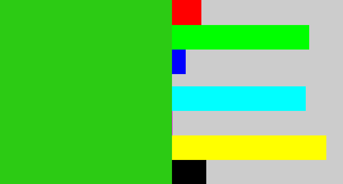 Hex color #2ccb14 - green