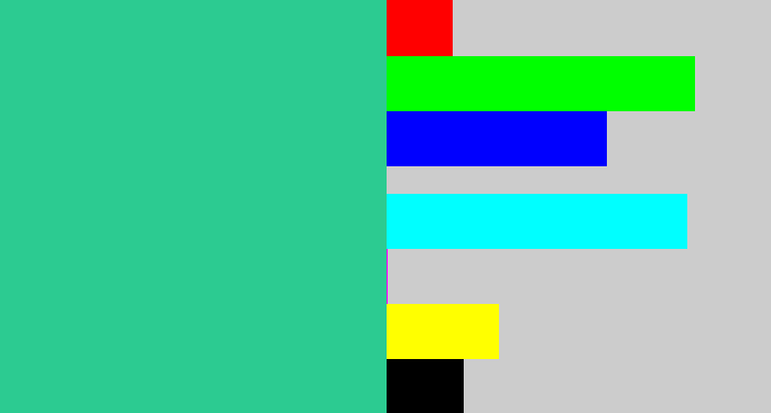 Hex color #2ccb91 - greenblue