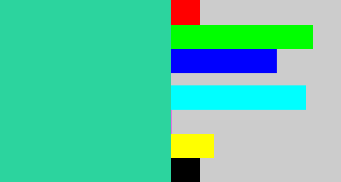 Hex color #2cd49e - greenblue