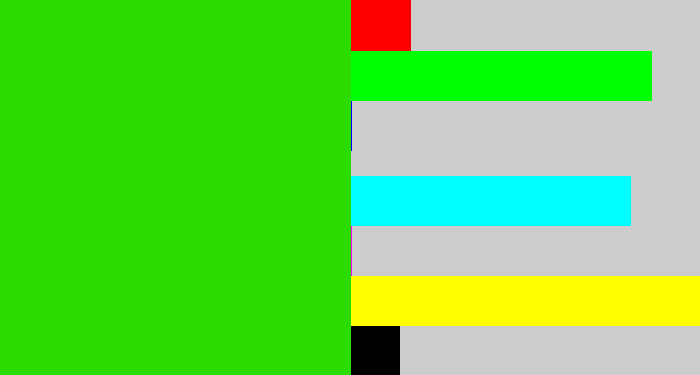 Hex color #2cdb00 - vivid green