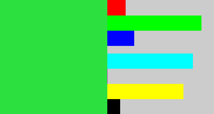 Hex color #2ce040 - bright light green