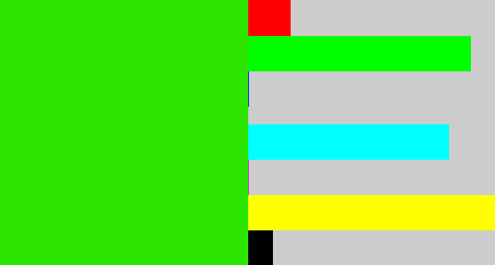 Hex color #2ce500 - vivid green