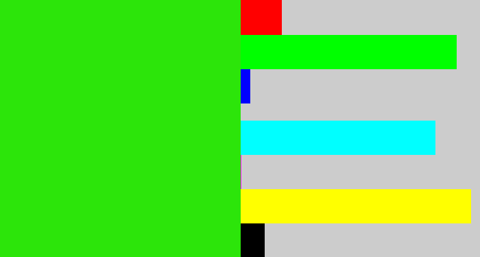 Hex color #2ce50a - vivid green