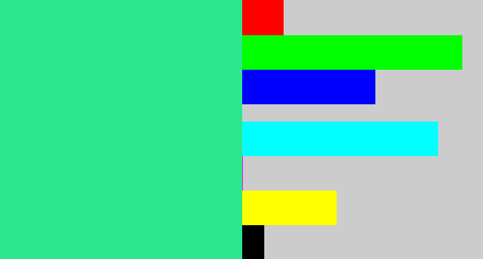 Hex color #2ce78c - weird green