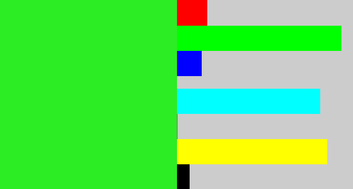 Hex color #2cec24 - radioactive green