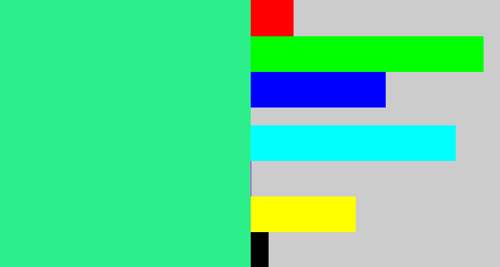 Hex color #2cee8a - wintergreen
