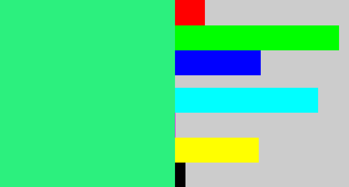 Hex color #2cf07e - wintergreen