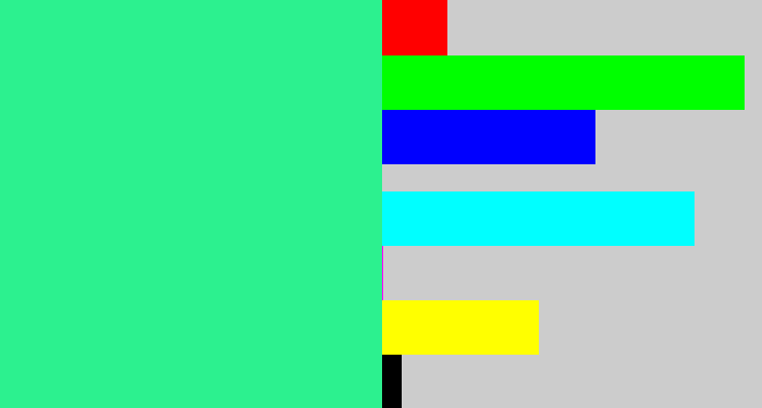 Hex color #2cf18f - wintergreen