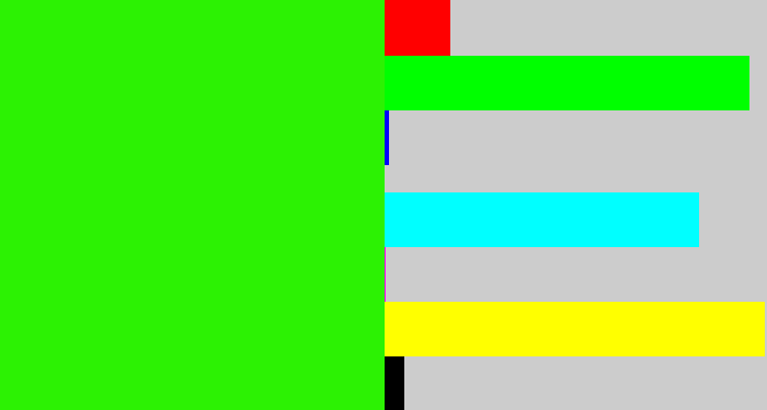 Hex color #2cf203 - vivid green