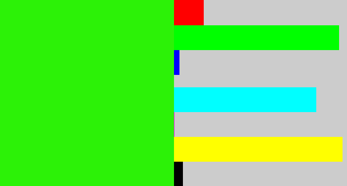 Hex color #2cf207 - vivid green