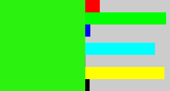 Hex color #2cf210 - vivid green