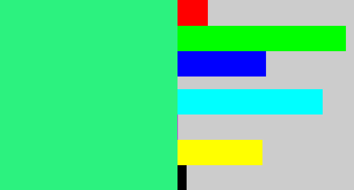 Hex color #2cf27f - wintergreen