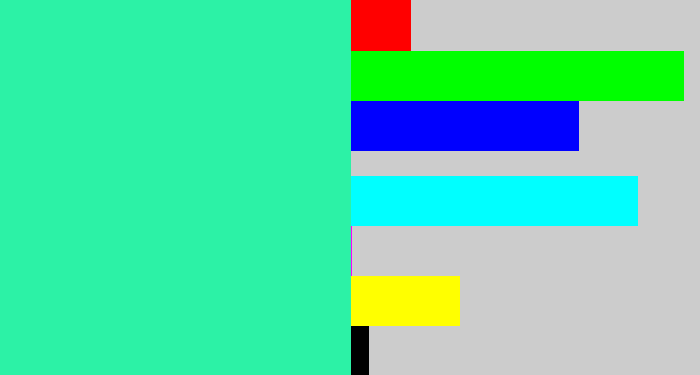 Hex color #2cf2a6 - greenish cyan