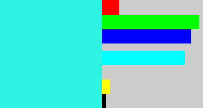 Hex color #2cf4e0 - bright light blue