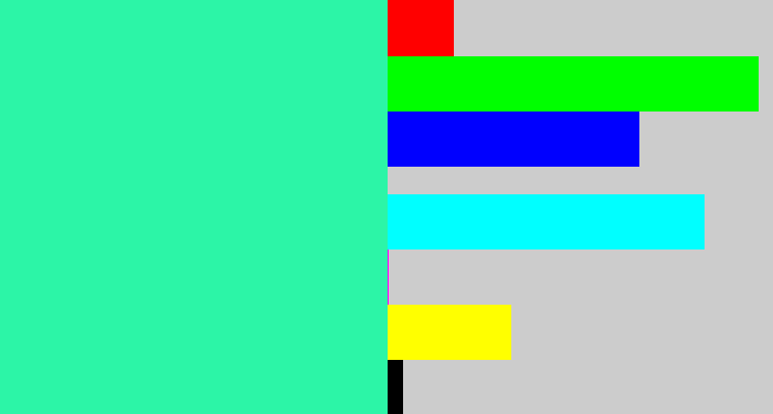 Hex color #2cf5a7 - greenish cyan