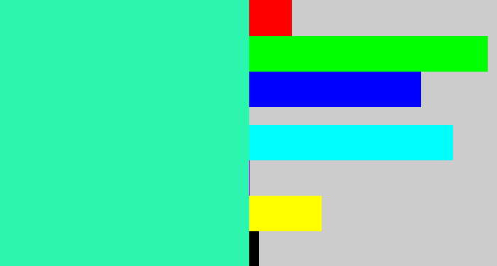 Hex color #2cf5af - greenish cyan