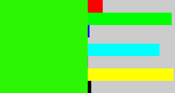 Hex color #2cf604 - vivid green