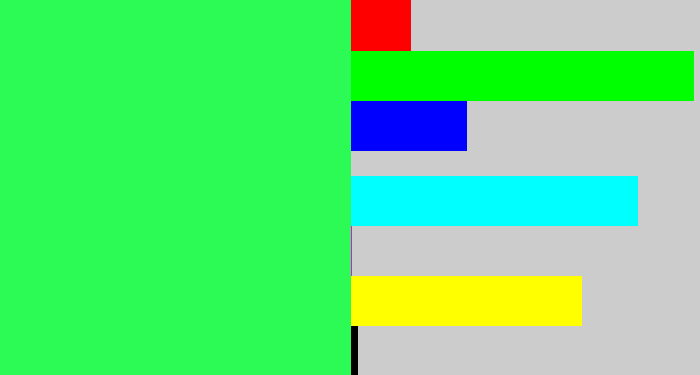 Hex color #2cfa55 - bright light green