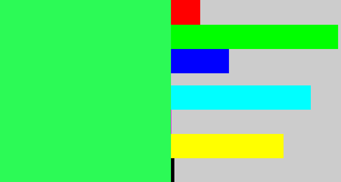 Hex color #2cfa56 - bright light green
