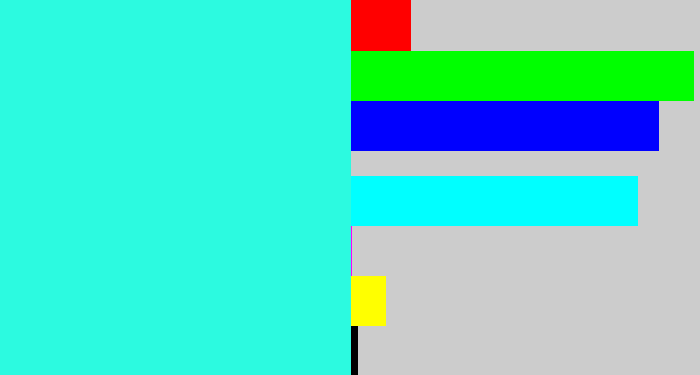 Hex color #2cfae0 - bright light blue