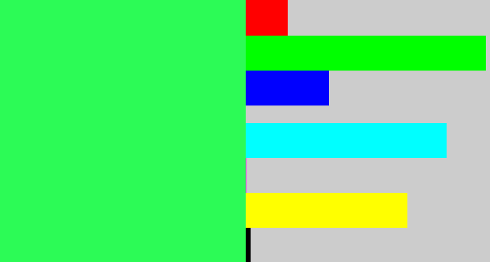 Hex color #2cfb56 - bright light green