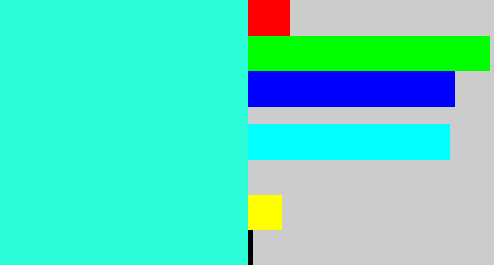 Hex color #2cfbd7 - greenish cyan