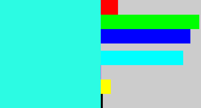 Hex color #2cfbe3 - bright light blue