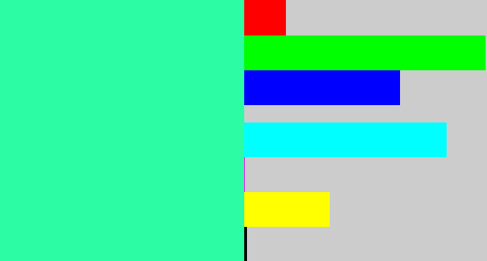 Hex color #2cfca4 - greenish cyan