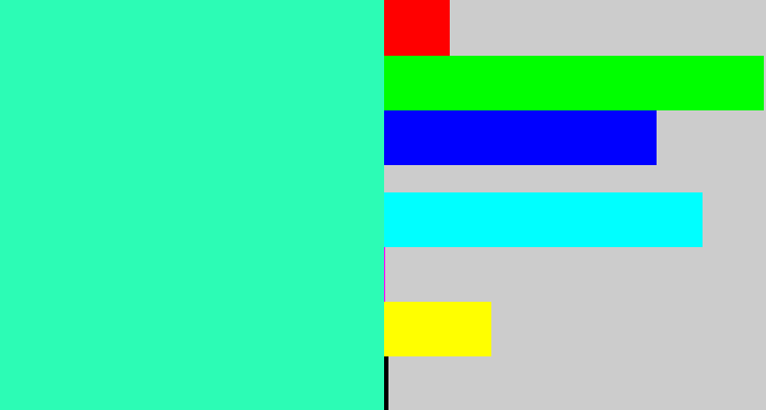 Hex color #2cfcb5 - greenish cyan
