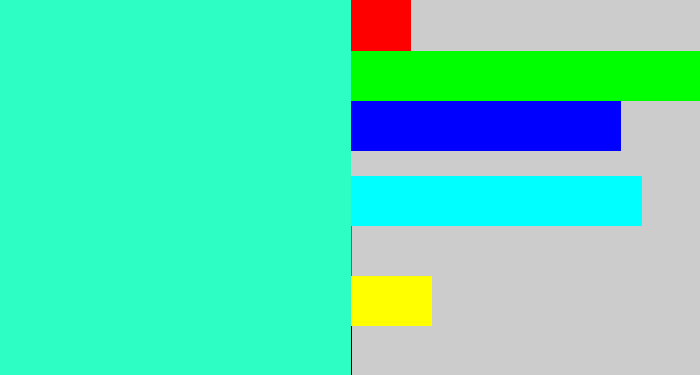 Hex color #2cfec4 - greenish cyan