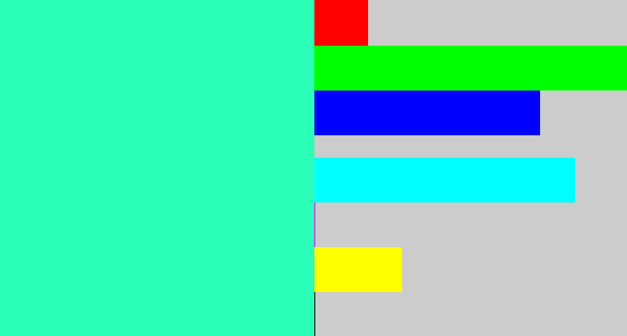 Hex color #2cffb7 - greenish cyan