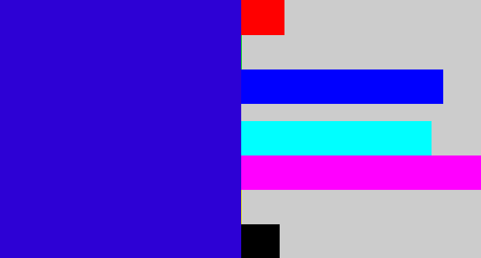 Hex color #2d01d5 - ultramarine blue